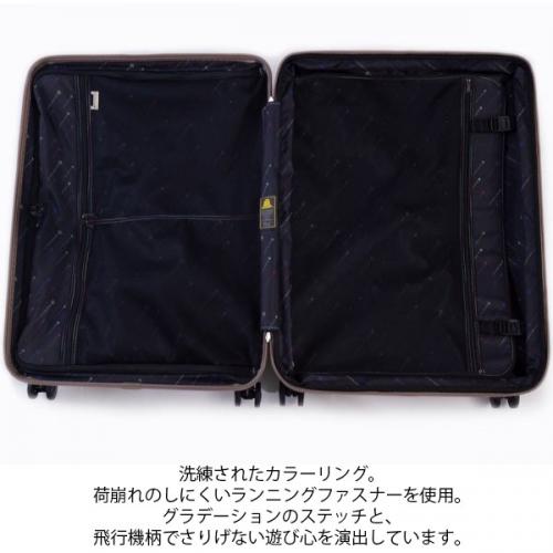 アジア・ラゲージ デカかるEdge 拡張タイプ (70L～82L) ファスナータイプ スーツケース エキスパンダブル 4～5泊用 手荷物預け入れ無料規定内 ALI-008-24W