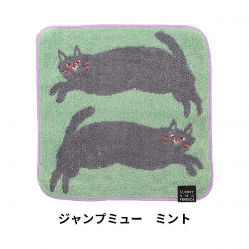 フレンズヒル ジャカードタオルハンカチ ねこ 猫 ネコ ハンドタオル 吸水 汗拭き かわいい ギフト プレゼント