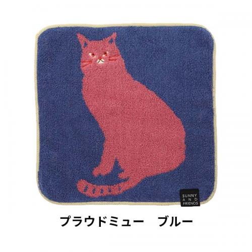 フレンズヒル ジャカードタオルハンカチ ねこ 猫 ネコ ハンドタオル 吸水 汗拭き かわいい ギフト プレゼント