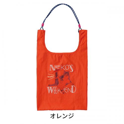cocoro ココロ Nekotto ネコット ロープバッグ 2WAYバッグ エコバッグ サブバッグ 軽い 薄い 持ち運び ナイロン プリント 刺しゅう 洗濯OK REP レップ 5805