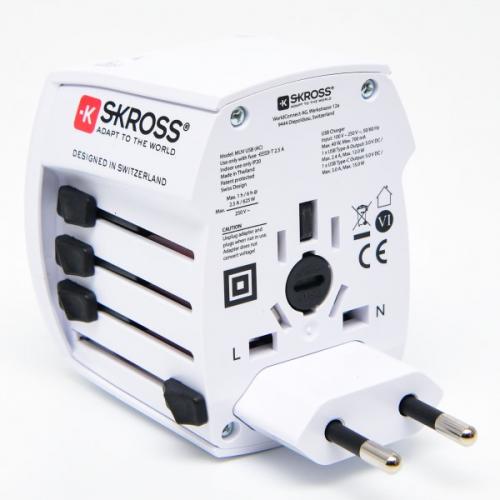 SKROSS ワールド・トラベル・アダプター マルチ変換プラグ MUV USB AC