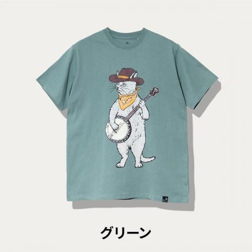go slow caravan ゴースローキャラバン バンジョー猫TEE Tシャツ 綿100% コットン ねこ ネコ レディース メンズ S M L XL プレゼント ギフト 361910