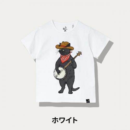 go slow caravan ゴースローキャラバン バンジョー猫TEE キッズ Tシャツ 綿100% 100 120 140 コットン ねこ ネコ プレゼント ギフト 361923