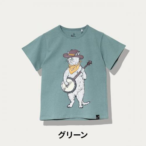go slow caravan ゴースローキャラバン バンジョー猫TEE キッズ Tシャツ 綿100% 100 120 140 コットン ねこ ネコ プレゼント ギフト 361923