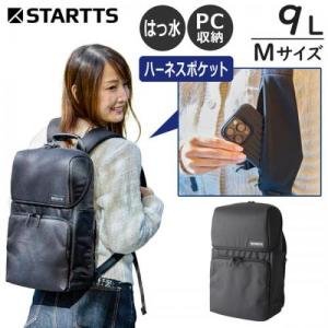 スターツ GABACK ガバック Mサイズ (9L) 背負ったままスマホも鍵も出し入れできるリュック 超軽量 PC収納 撥水 ブラック GB-360M