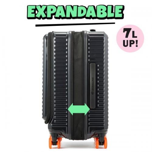 EDGELINK エッジリンク クルーズボックスグリントSB 鏡面スーツケース (32L/39L) 拡張 フロントオープン型 ファスナータイプ 機内持ち込みサイズ ACE 09391