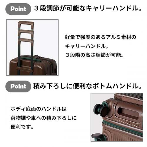 innovator イノベーター スーツケース 約55L フロントオープン フロントポケット ファスナー スーツケース Mサイズ 中型 4～5泊 手荷物預け入れ無料規定内 キャスターストッパー エクストリームジャーニー INV155 鏡面