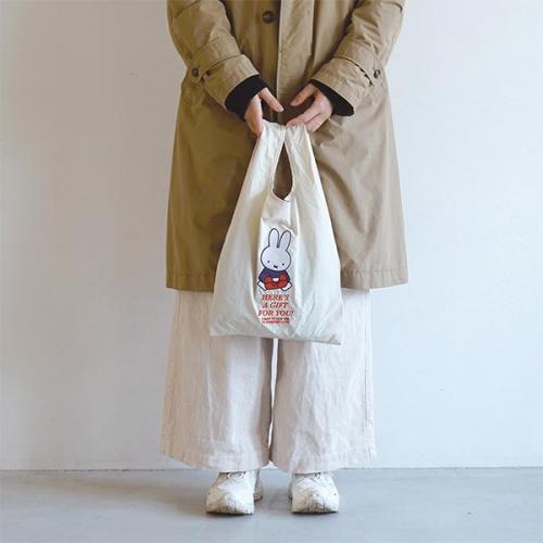 Dick Bruna ディックブルーナ ストラップ付きショッパーバッグ サブバッグ エコバッグ ミッフィー キャラクター 2WAY くすみカラー プレゼント ギフト ヘミングス 40852