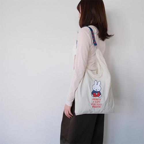 Dick Bruna ディックブルーナ ストラップ付きショッパーバッグ サブバッグ エコバッグ ミッフィー キャラクター 2WAY くすみカラー プレゼント ギフト ヘミングス 40852
