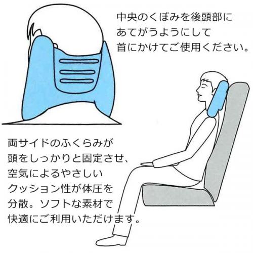 ヨックネール 空気枕 日本製 エアークッション 旅行 レジャー グレー トラベルグッズ 旅行用品