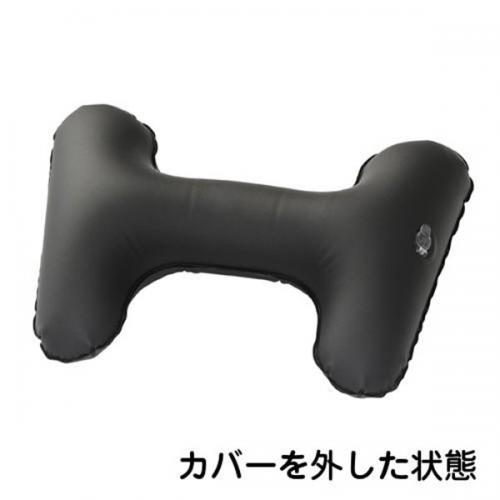 ヨックレストDX (デラックス) カバー付 空気クッション エアークッション 腰用クッション 日本製 旅行 レジャー ブラック トラベルグッズ 旅行用品