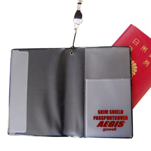 ゴーウェル スキミング防止パスポートカバー(ネックストラップ付き)