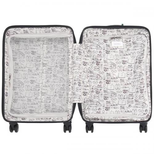 ace. /HAyU×ace. パキラ (34L) 内装ネコ柄 ファスナータイプ スーツケース 2～3泊用 3辺合計115cm 機内持ち込みサイズ 05781
