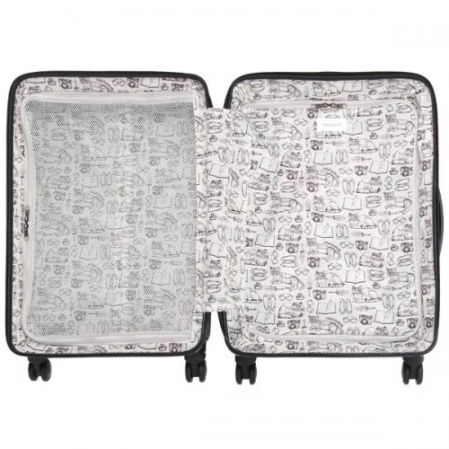 ace. /HAyU×ace. パキラ (48L) 内装ネコ柄 ファスナータイプ スーツケース 3～5泊用 3辺合計131cm 手荷物預け入れサイズ 05782