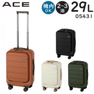 ACE フレットボード スーツケース (29L) フロントポケット付き ファスナータイプ キャスターストッパー機能 2～3泊用 外寸計112cm 機内持ち込みサイズ 05431