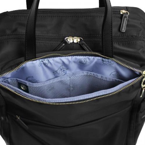 ace. /HAyU×ace. ユッカトローリー (33L) ネコ柄 ストッパー付き トロリーバッグ ソフトキャリー 2～3泊用 3辺合計113cm 機内持ち込みサイズ 17841