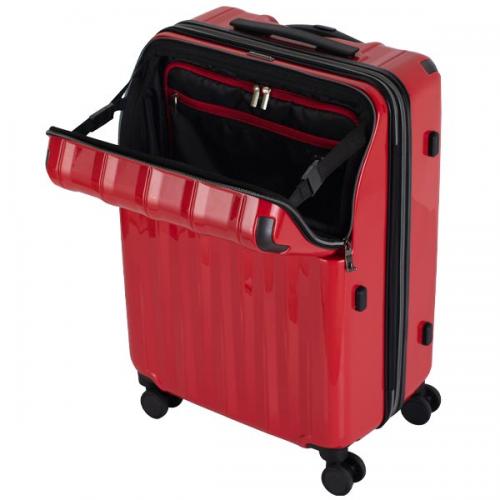 HIDEO WAKAMATSU エストップ スーツケース (60L/最大71L) マチ拡張 ストッパー搭載 ファスナータイプ 5～7泊用 手荷物預け入れサイズ 協和 85-76680