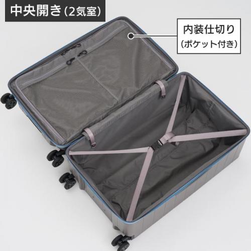 ace. テオフィールド2 (100L) フロントオープン型 ストッパー付き ファスナータイプ スーツケース 防災 アウトドア 7泊以上 手荷物預け入れサイズ 09313