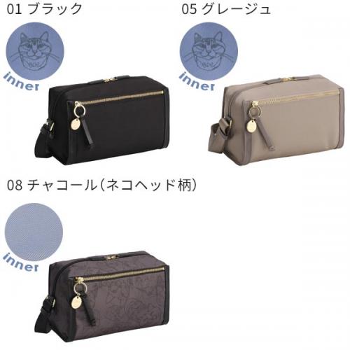 ace. /HAyU×ace. ユッカ 横型ショルダーバッグ ネコ柄 スクエア型 17832