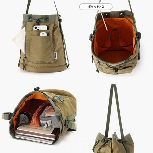 BRIEFING DRAWSTRING SHOULDER (L) ブリーフィング ドローストリングショルダーLサイズ ショルダーバッグ 巾着バッグ ミリタリー風 BRA253L54
