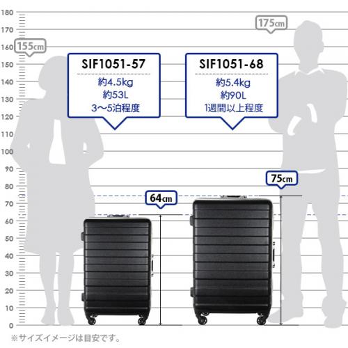 シフレ siffler SIF1051-57 (53L) フレームタイプ スーツケース 3～5泊用
